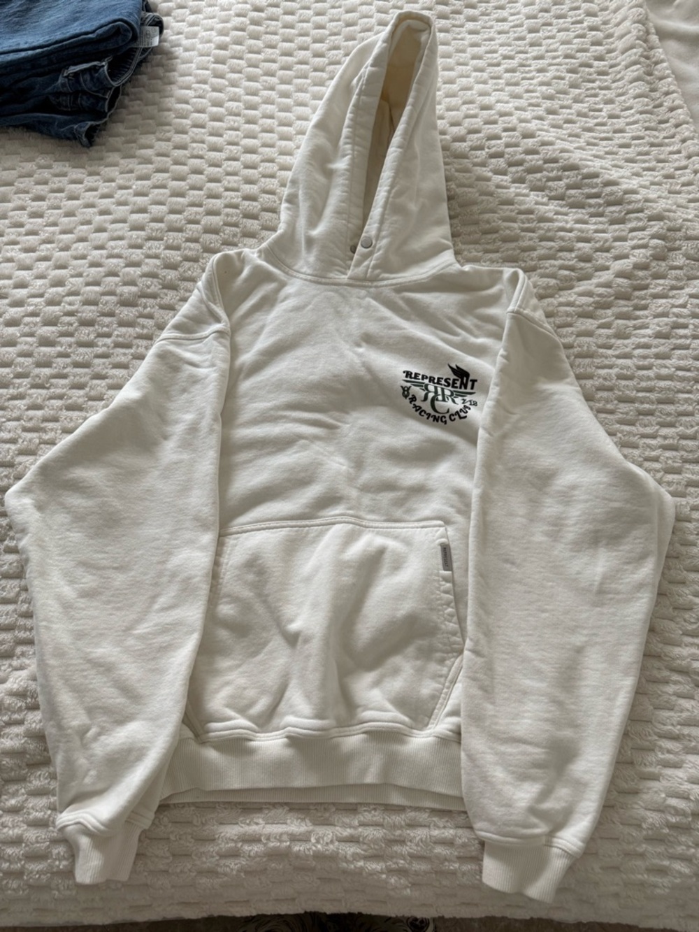 Represent UK Cream White Pullover Hoodie - Women